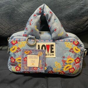 Bandana Love Quilted Blue Floral Mini Crossbody Bag